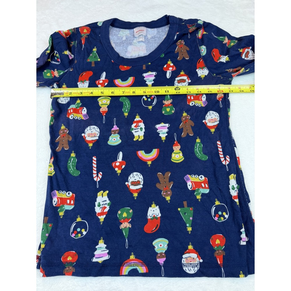 Hanna Andersson Womens L Christmas Ornaments Organic Cotton Pajama Set Navy - Picture 7 of 8